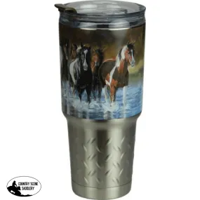 2146  32oz stainless steel " Rush Hour" drink tumbler.