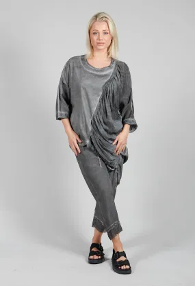 3/4 Sleeve T Shirt in Contone Tinto Freddo Grey Storm