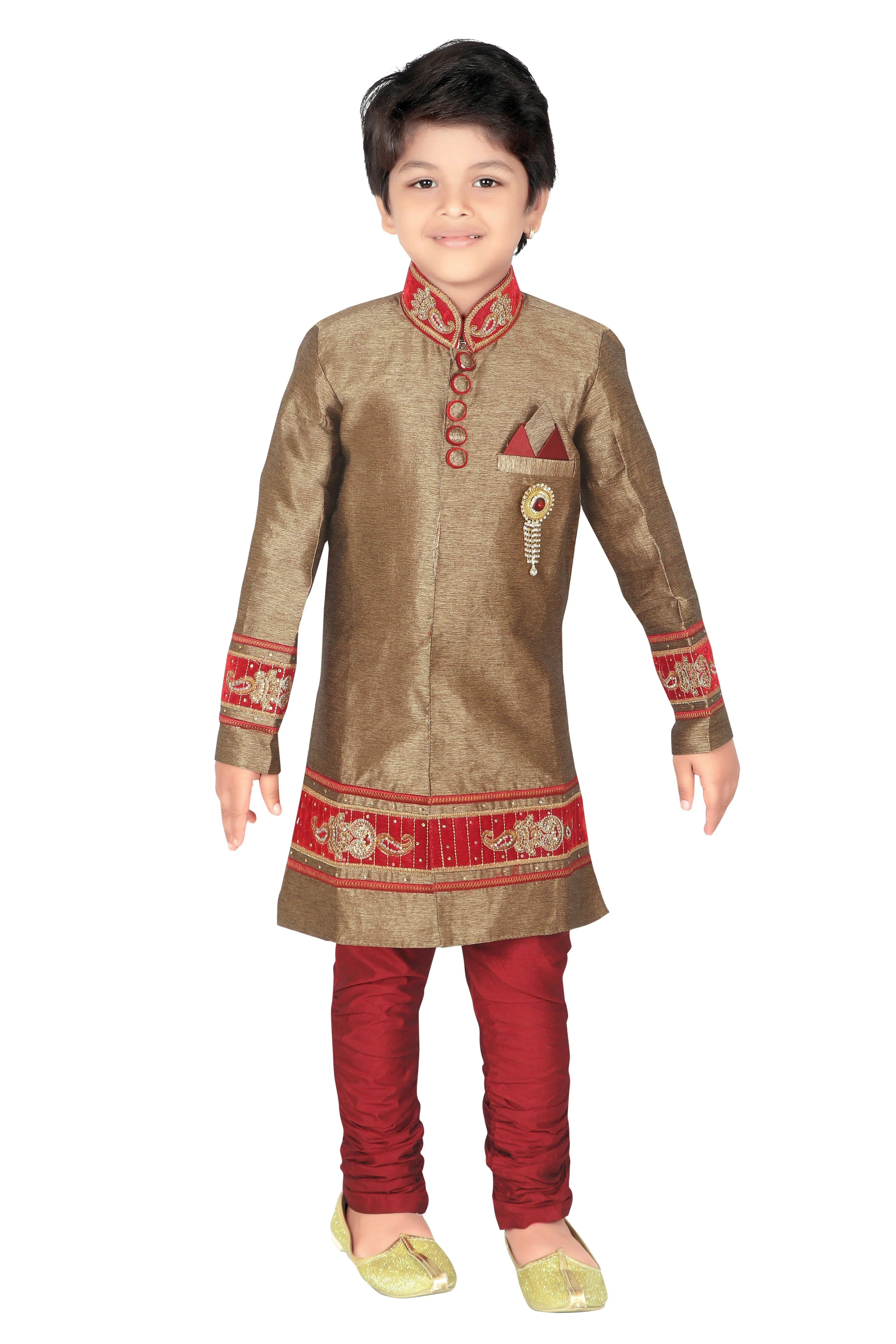 AHHAAAA Kid's Ethnic Sherwani and Breeches Set for Boys