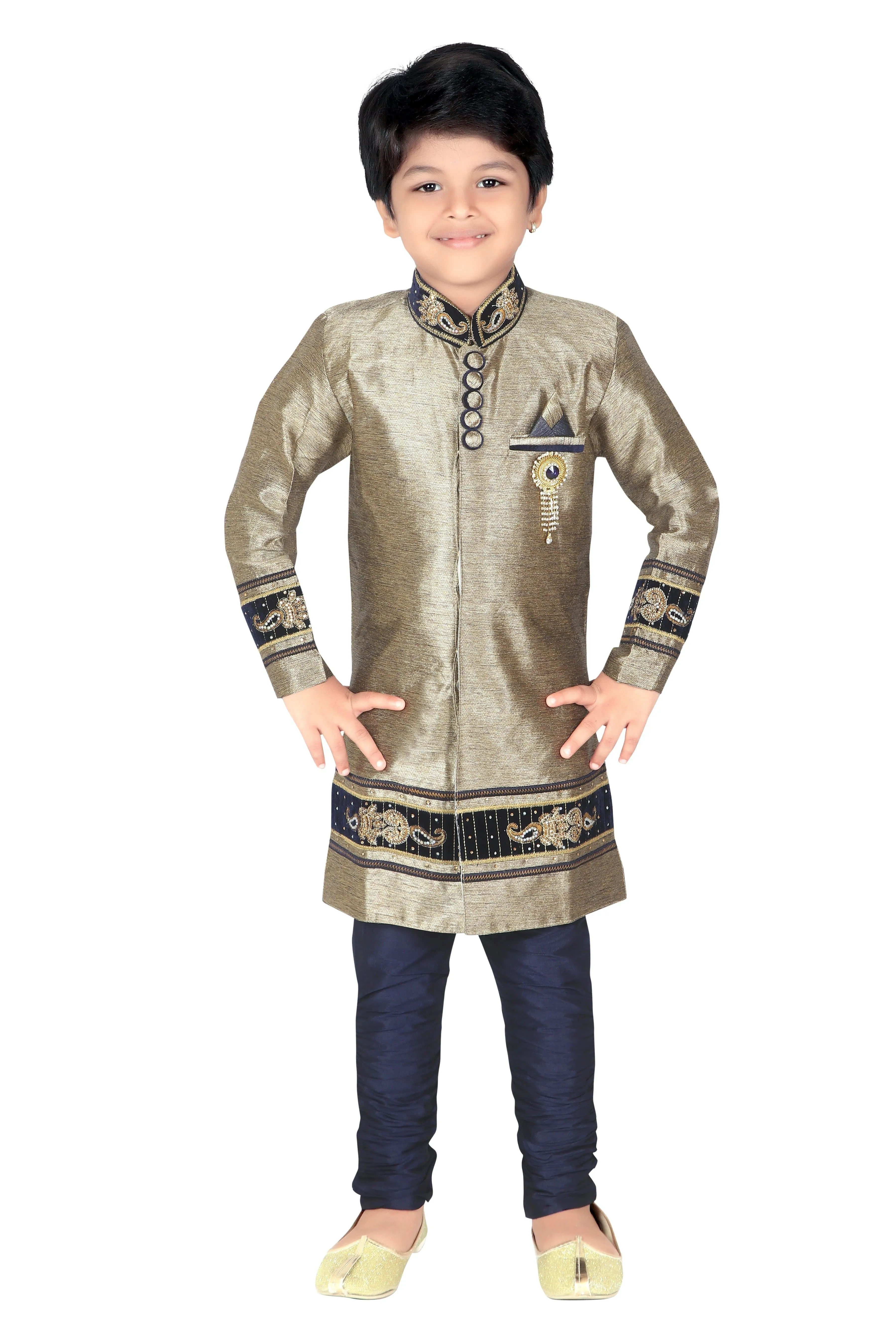 AHHAAAA Kid's Ethnic Sherwani and Breeches Set for Boys