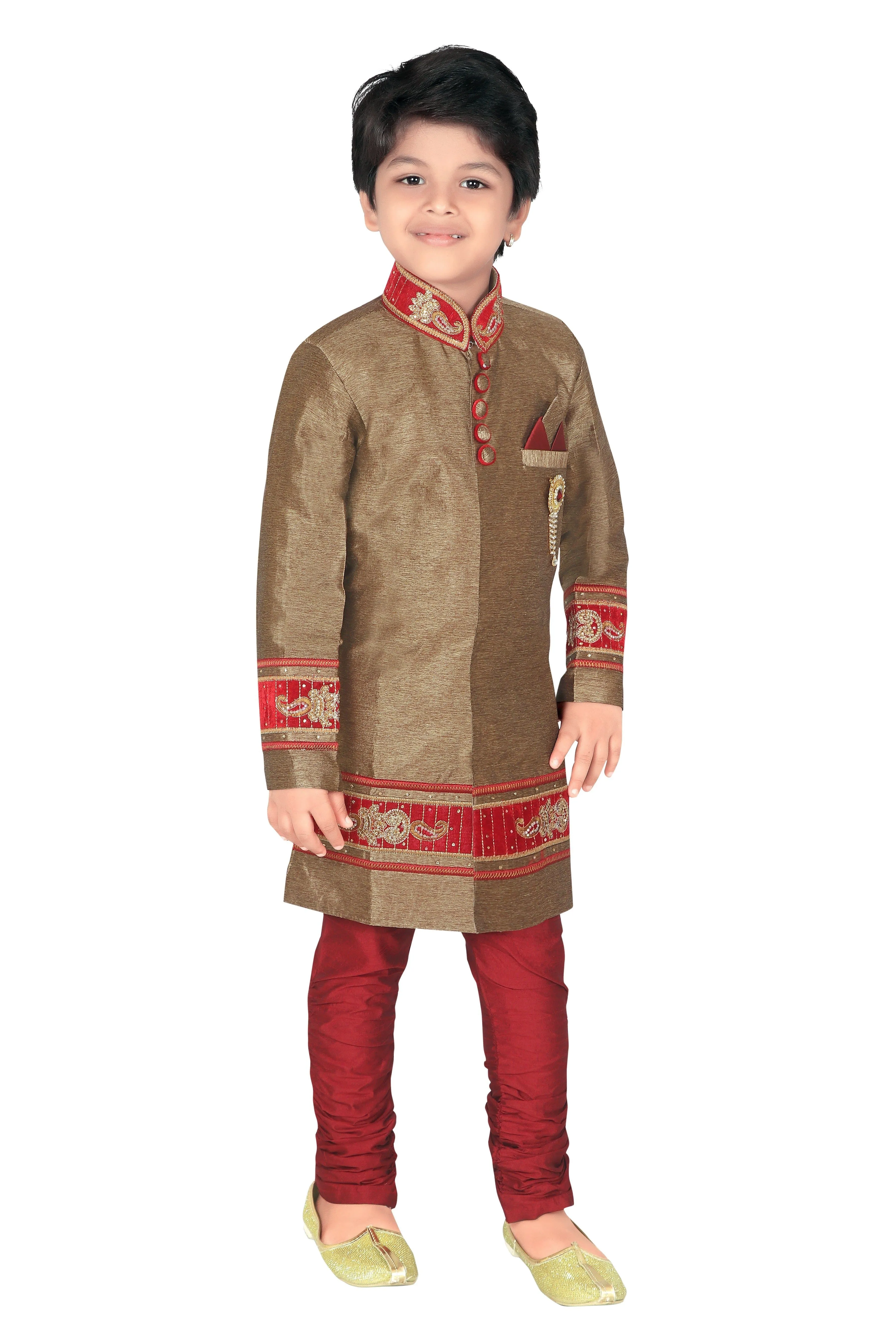 AHHAAAA Kid's Ethnic Sherwani and Breeches Set for Boys