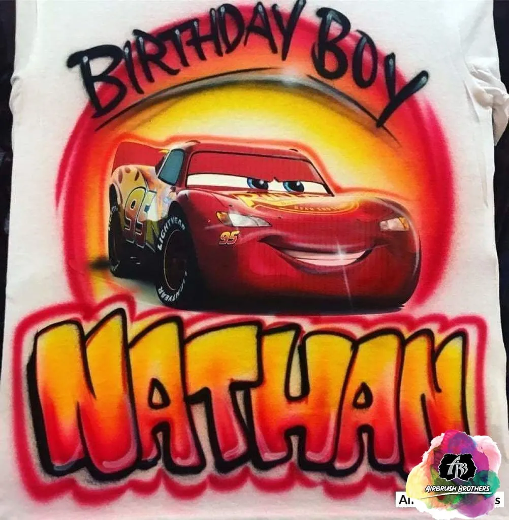 Airbrush Lightning McQueen Shirt Design