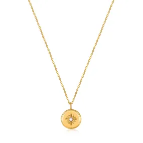 Ania Haie Gold Mother of Pearl Sun Pendant Necklace