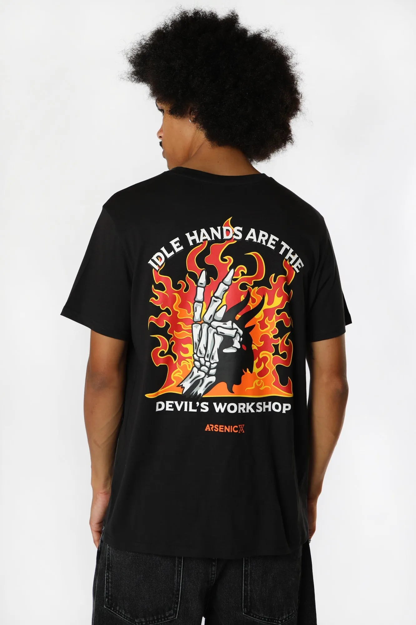 Arsenic Mens Idle Hands Graphic T-Shirt