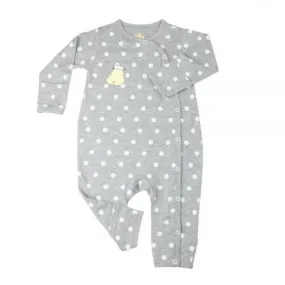 Baa Baa Sheepz Side Snap Long Sleeve Romper - Polka Dots