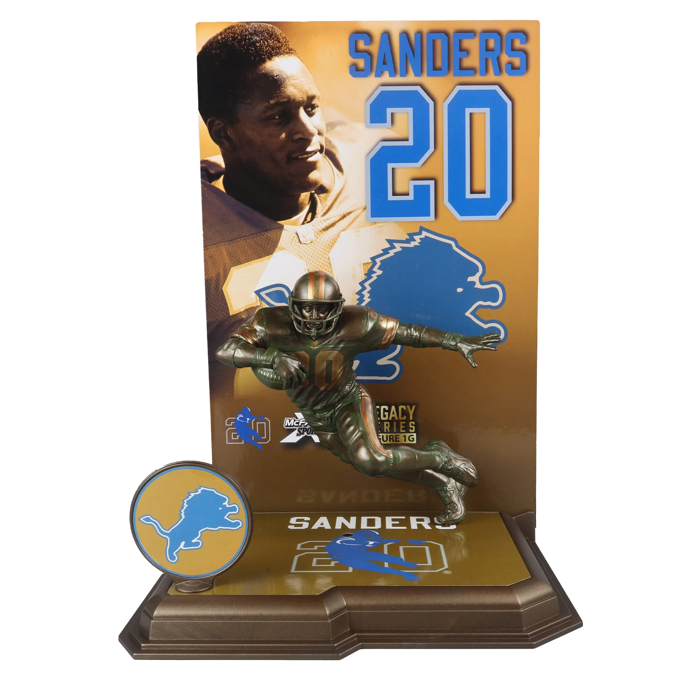 Barry Sanders Detroit Lions McFarlane’s SportsPicks NFL Legacy Series Bronze Gold Label Figure