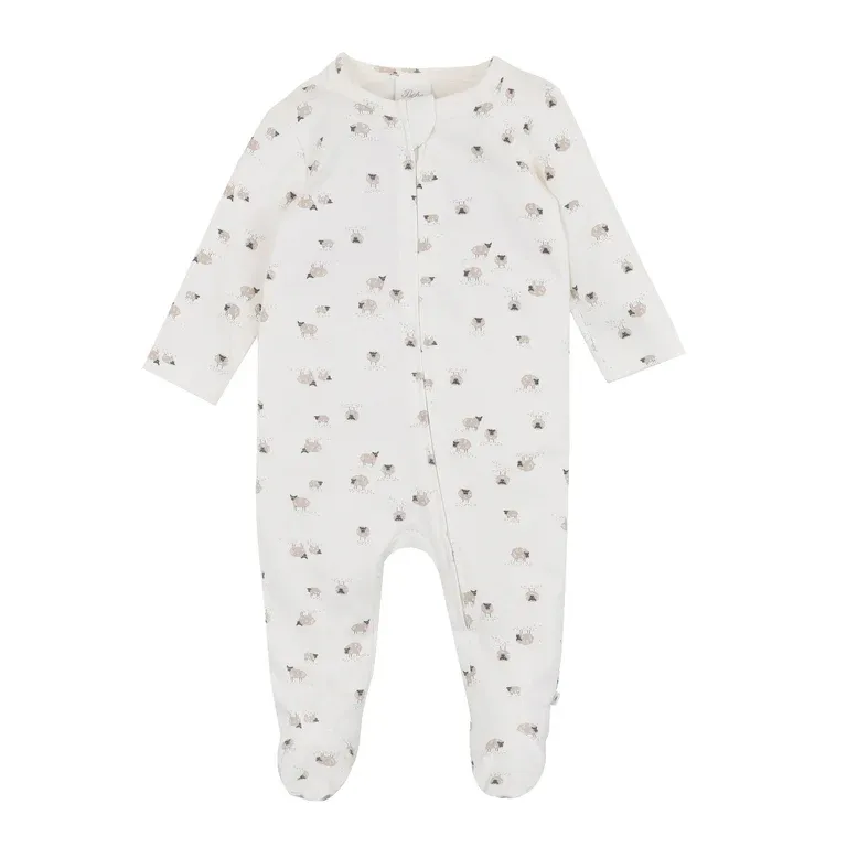 Bebe Organic Long Sleeve Onesie - Sheep Print