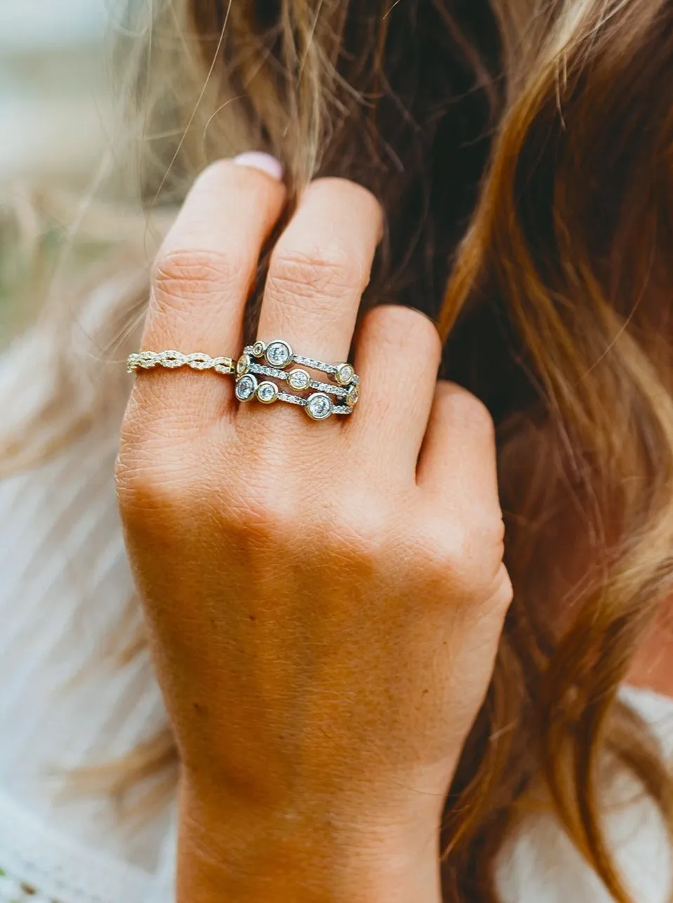 Bejeweled Clustered Crystal Ring