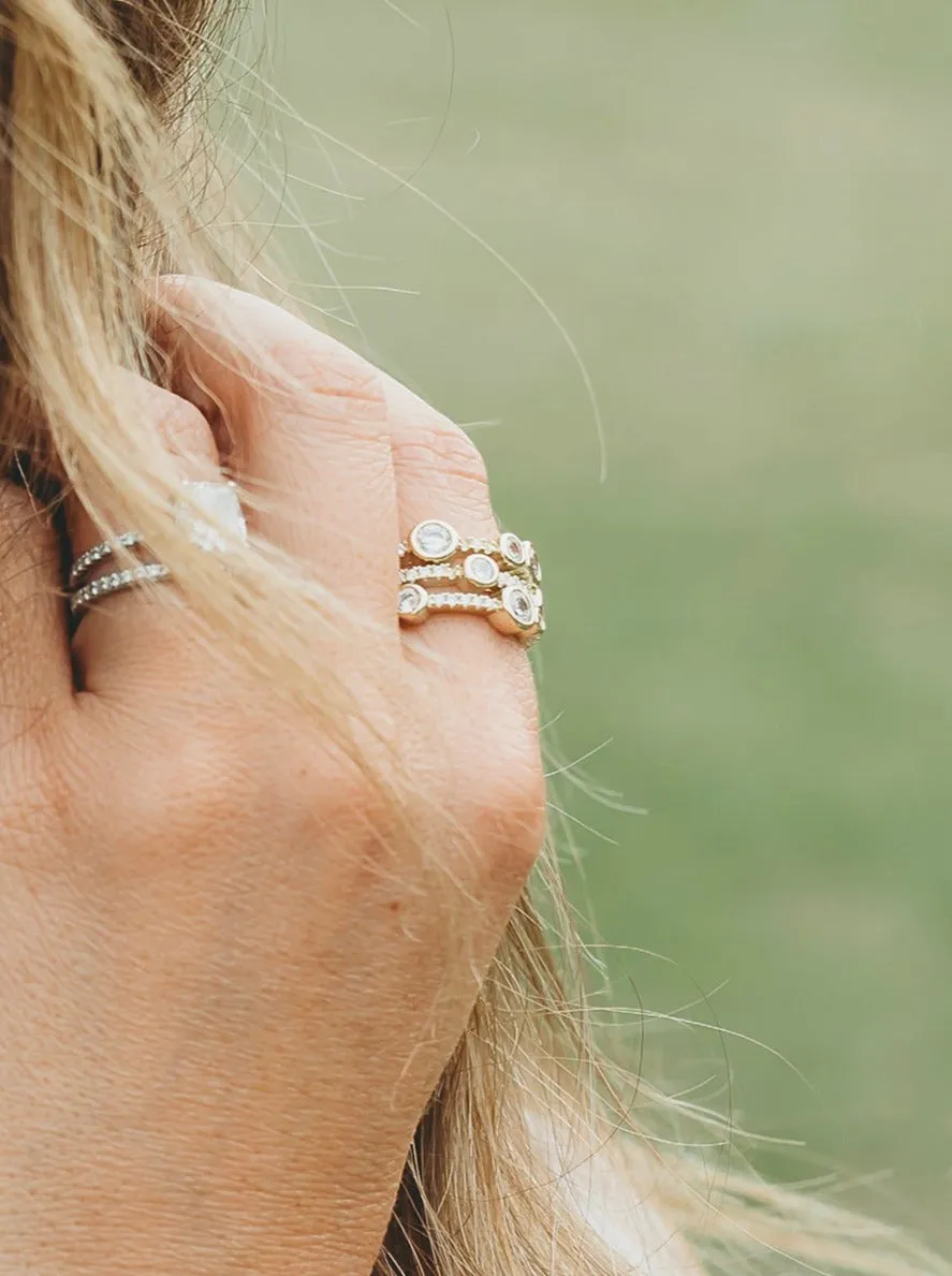 Bejeweled Clustered Crystal Ring