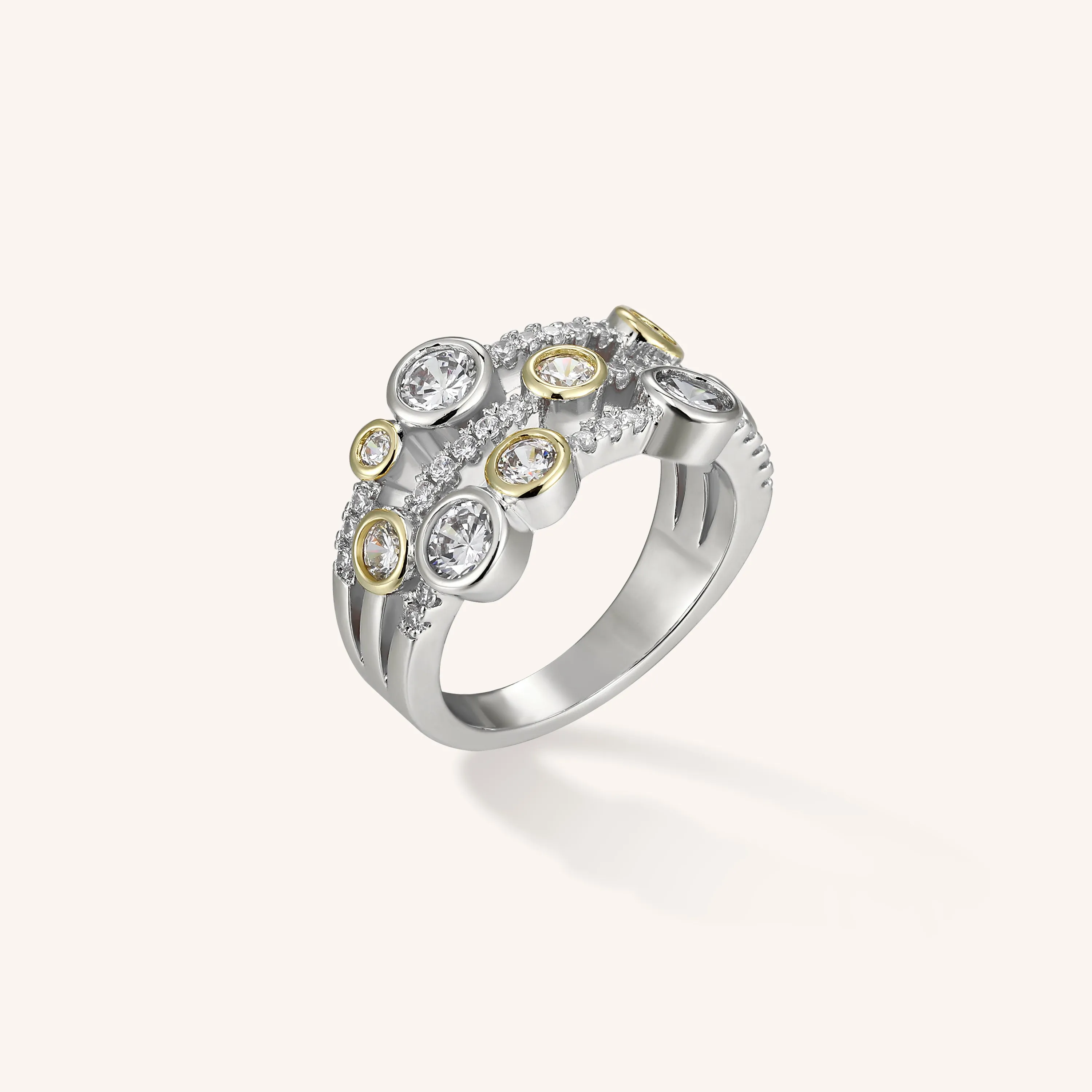 Bejeweled Clustered Crystal Ring