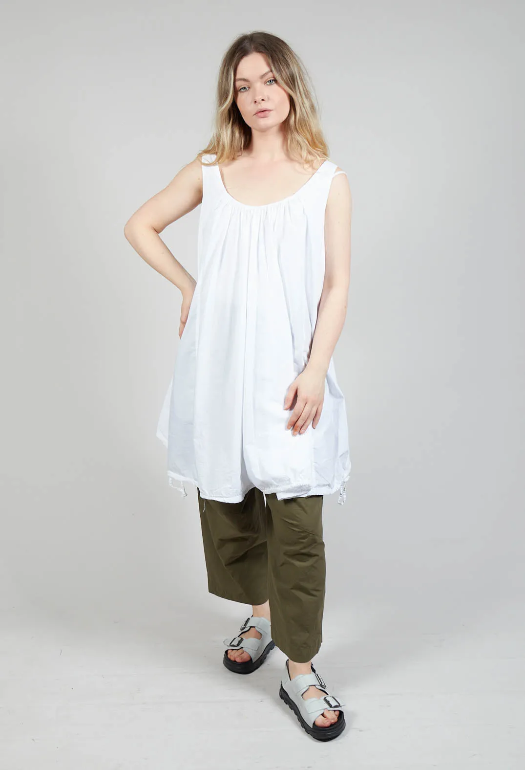 Boat Neckline Top in Bianco