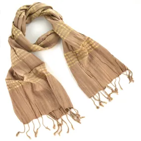 Cambodian Handwoven Scarf - Golden Beige