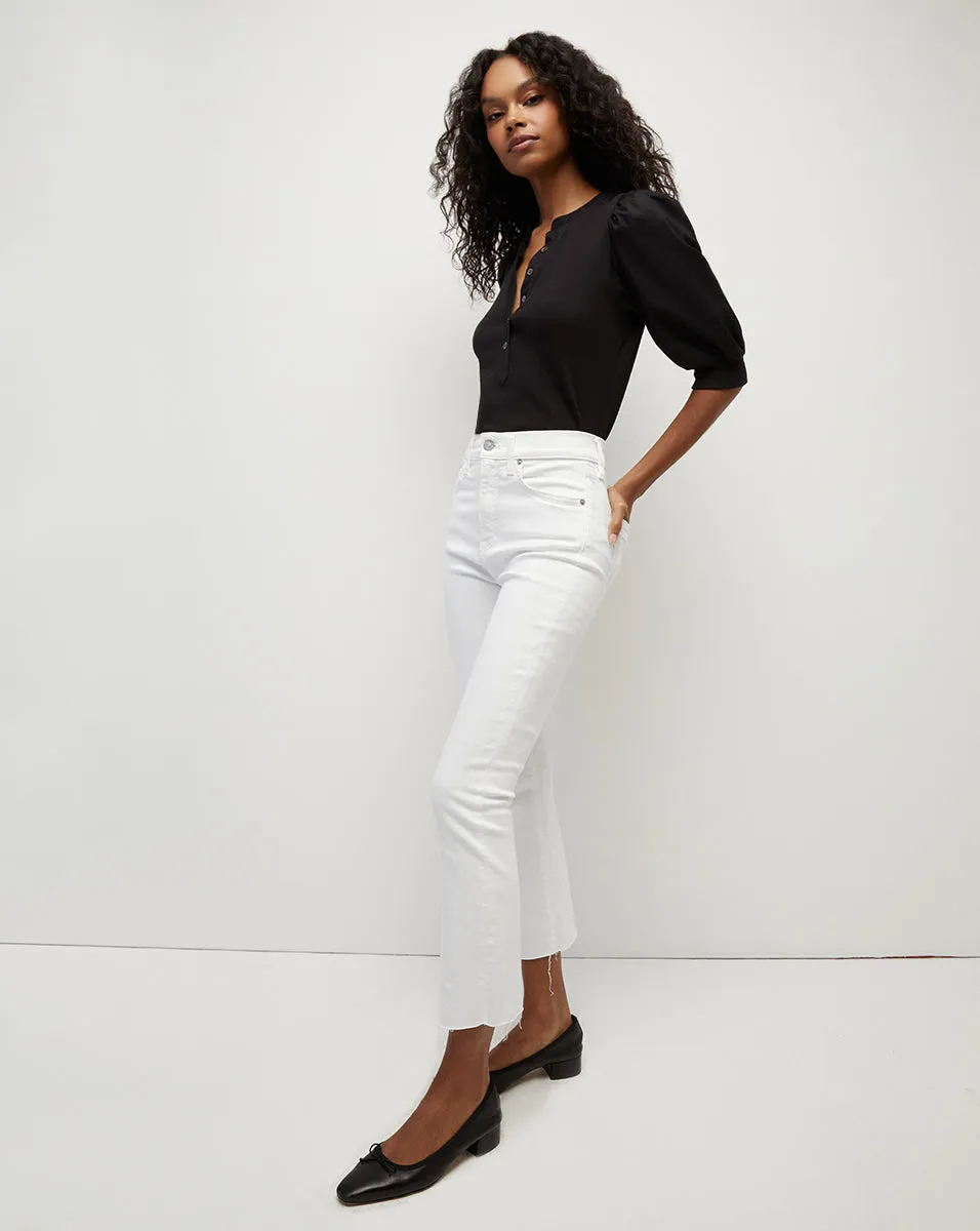 Carly Raw Hem Kick-Flare Jean