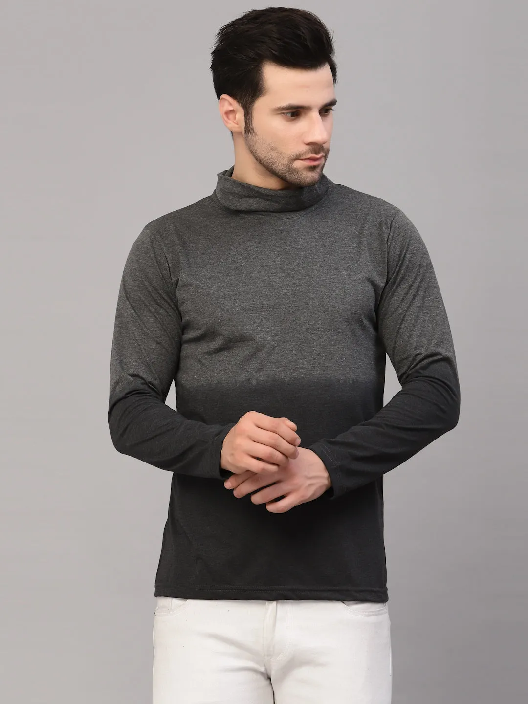 Charcoal Ombre High Neck T-Shirt