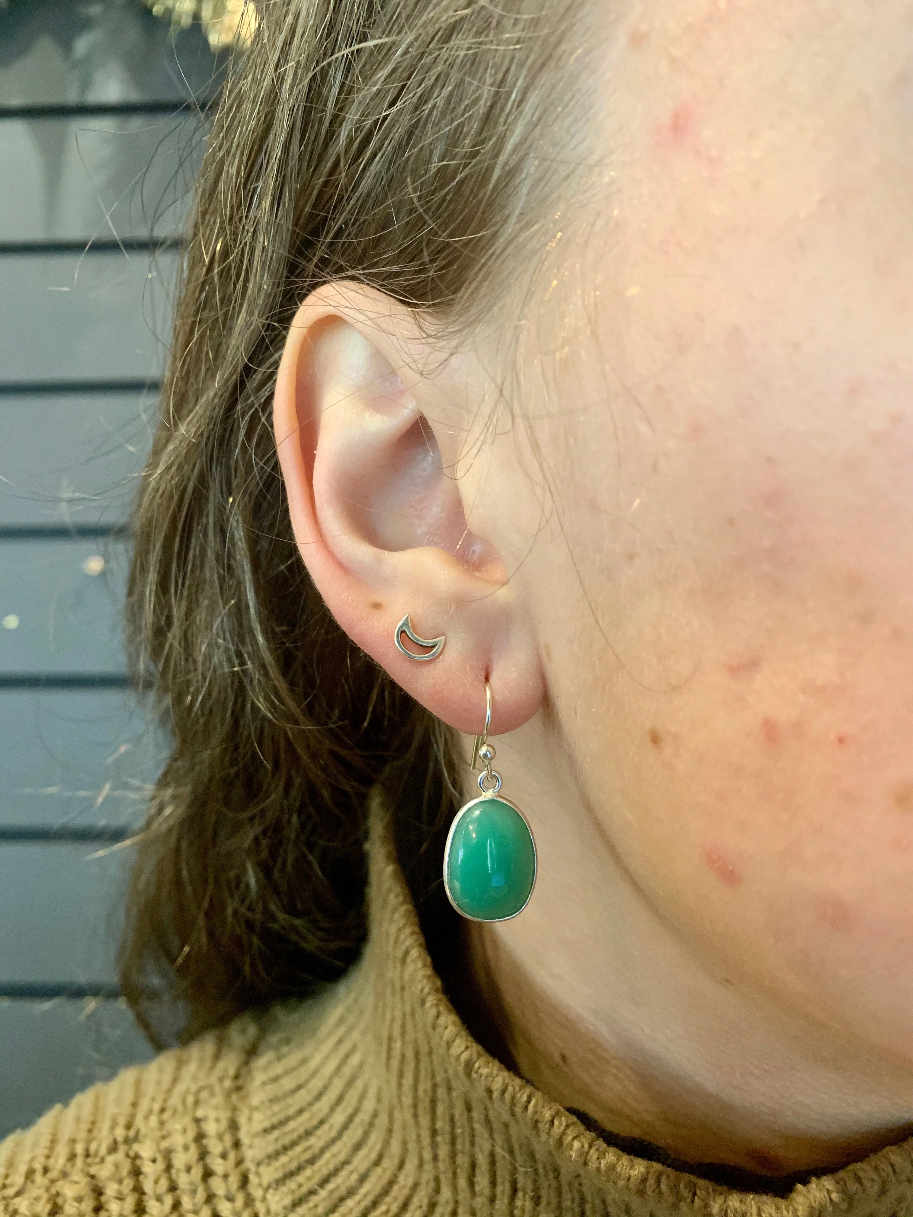 Chrysoprase Akoni Earrings