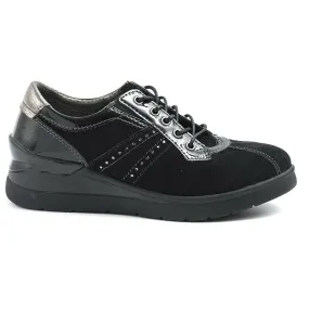 Cinzia Soft - Art. MVA19061- Sneakers Donna-  Colore nero-Materiale scamosciato