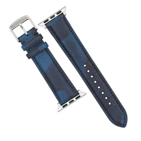 Classic LPA Camo Leather Strap in Blue Camo (Apple Watch)