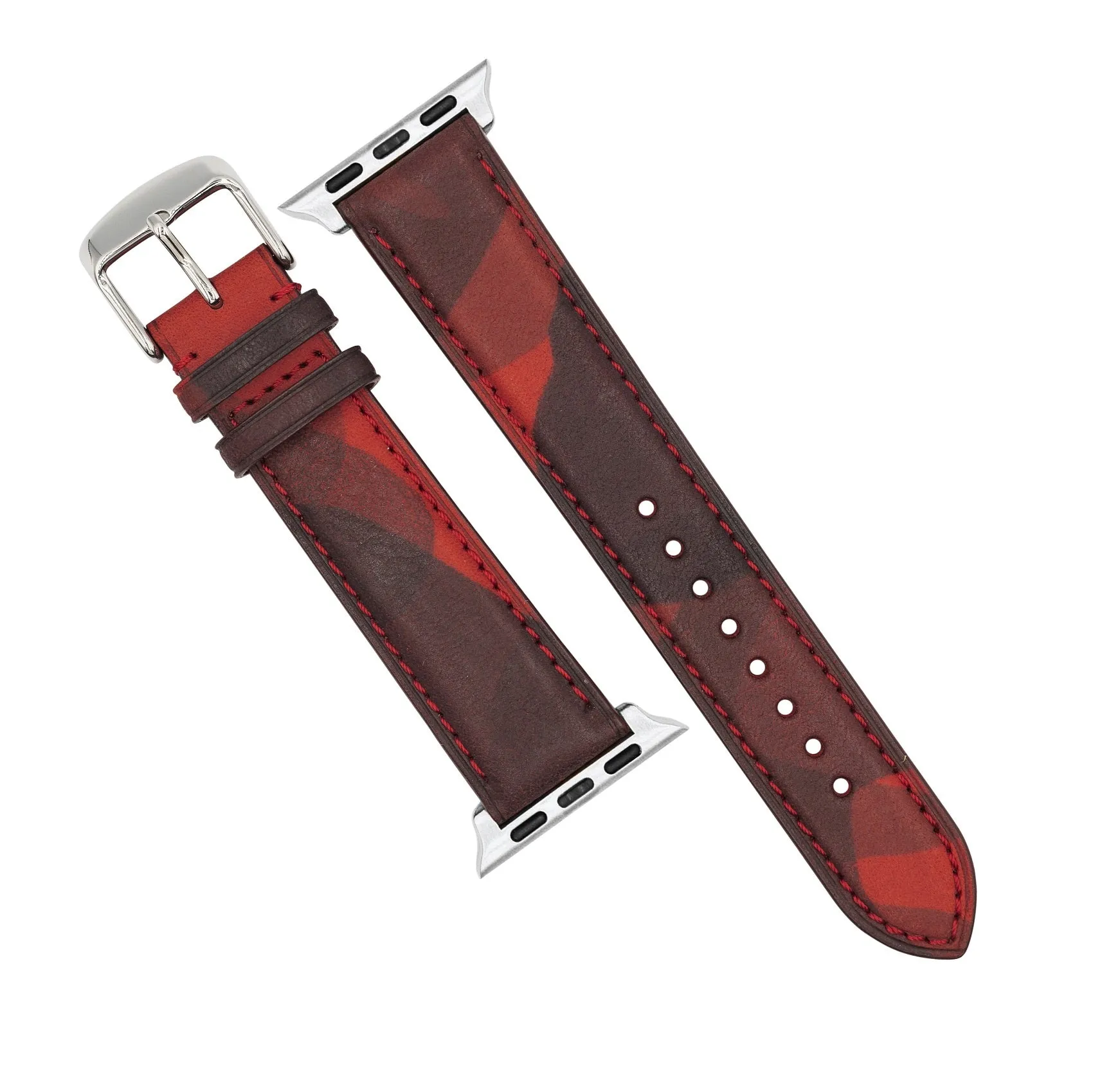 Classic LPA Camo Leather Strap in Red Camo (Apple Watch)