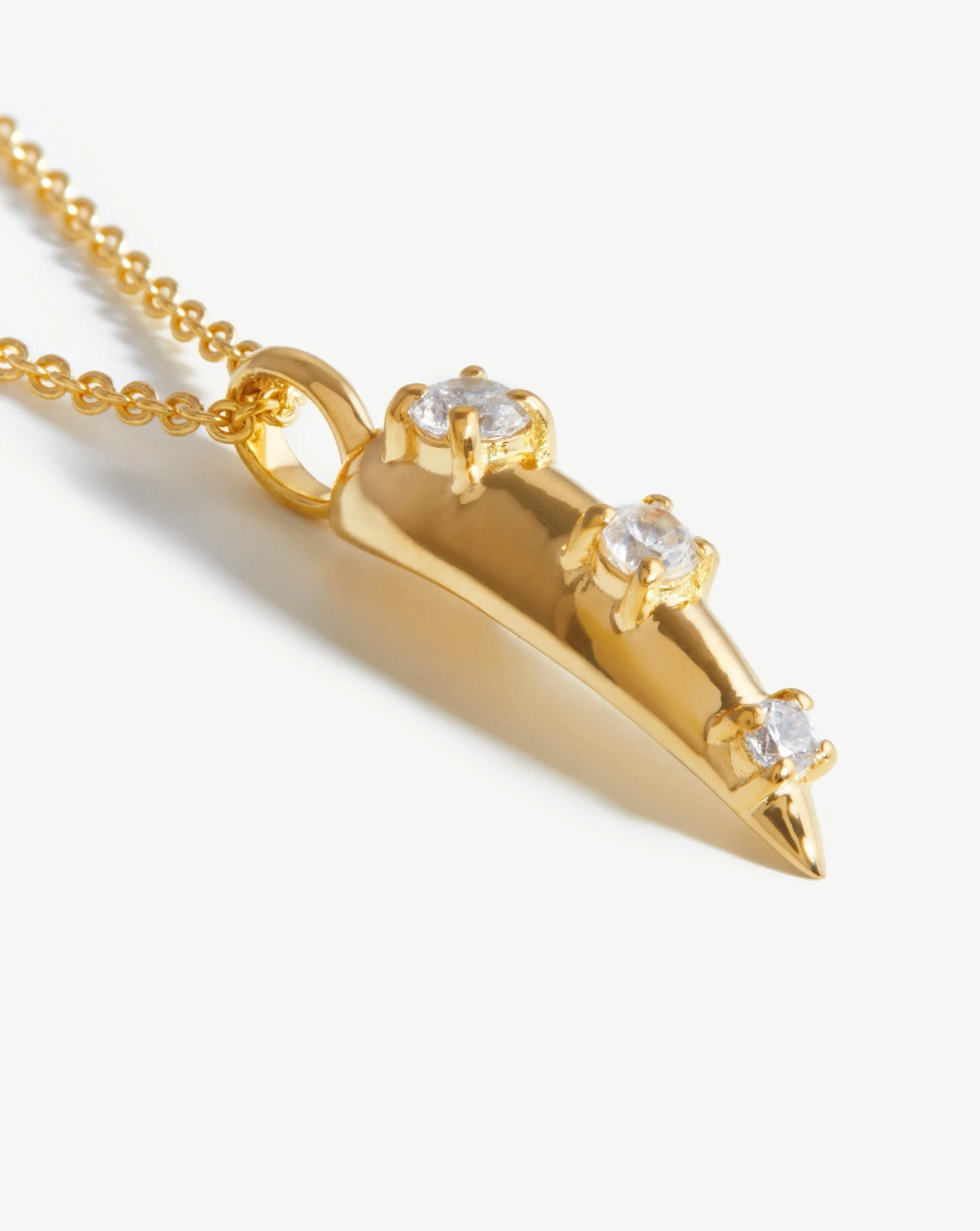 Claw Studded Pendant Necklace