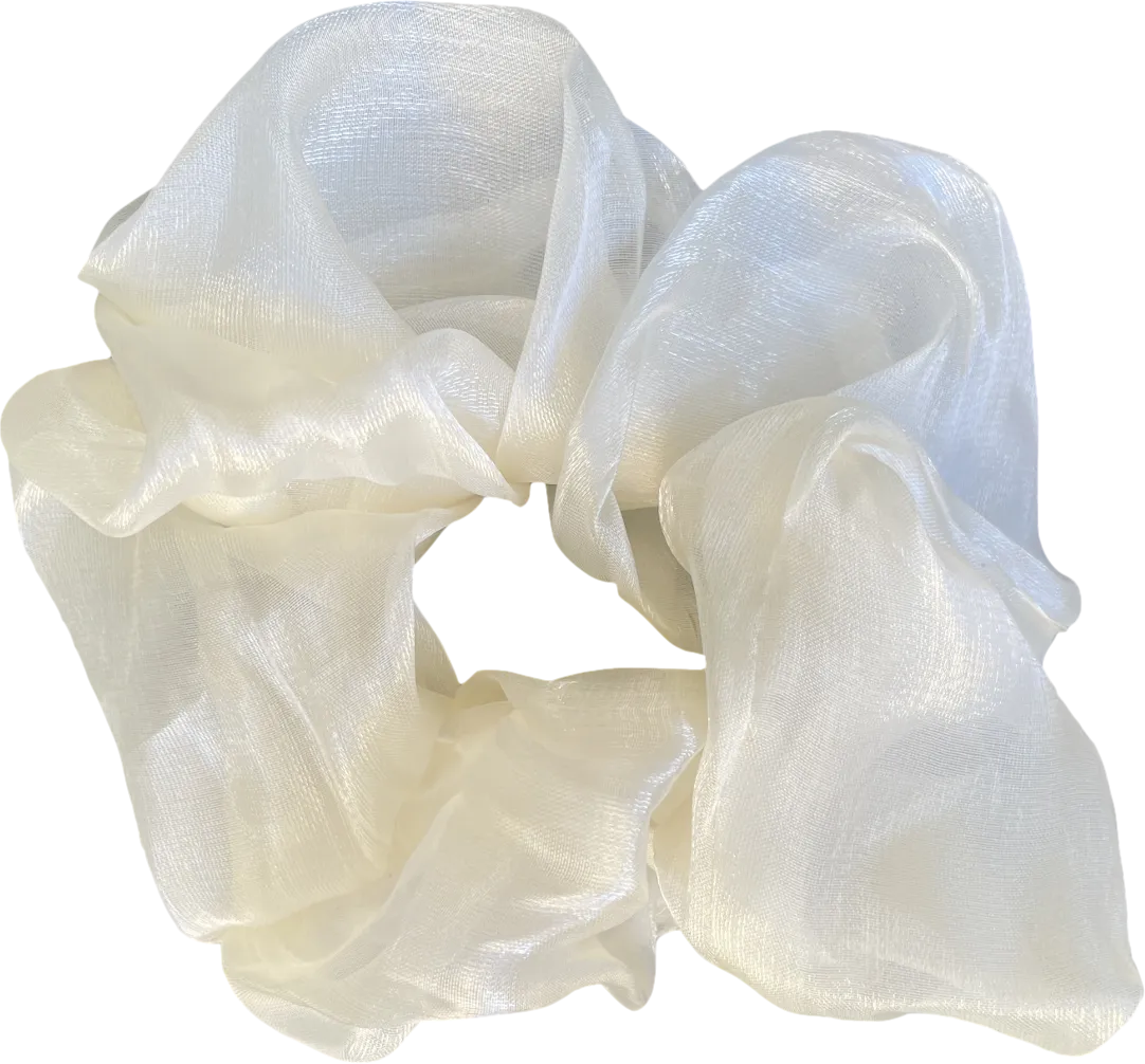 Cream Ivory Organza Oversize Hair Scrunchie One Size