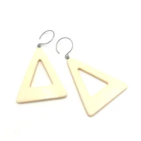 Cream Jumbo Triangle Drop Earrings