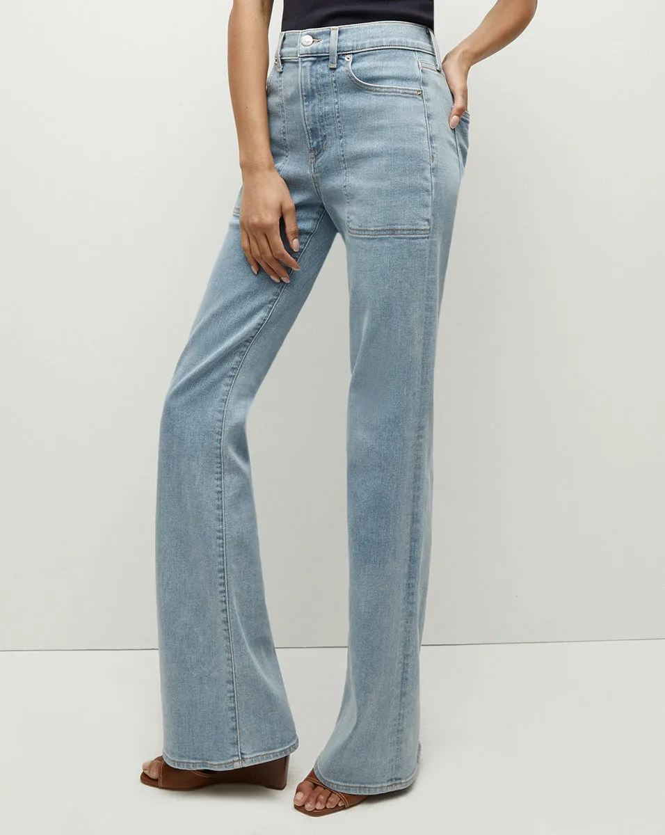 Crosbie Patch Pockets Slim Wide Leg Jean