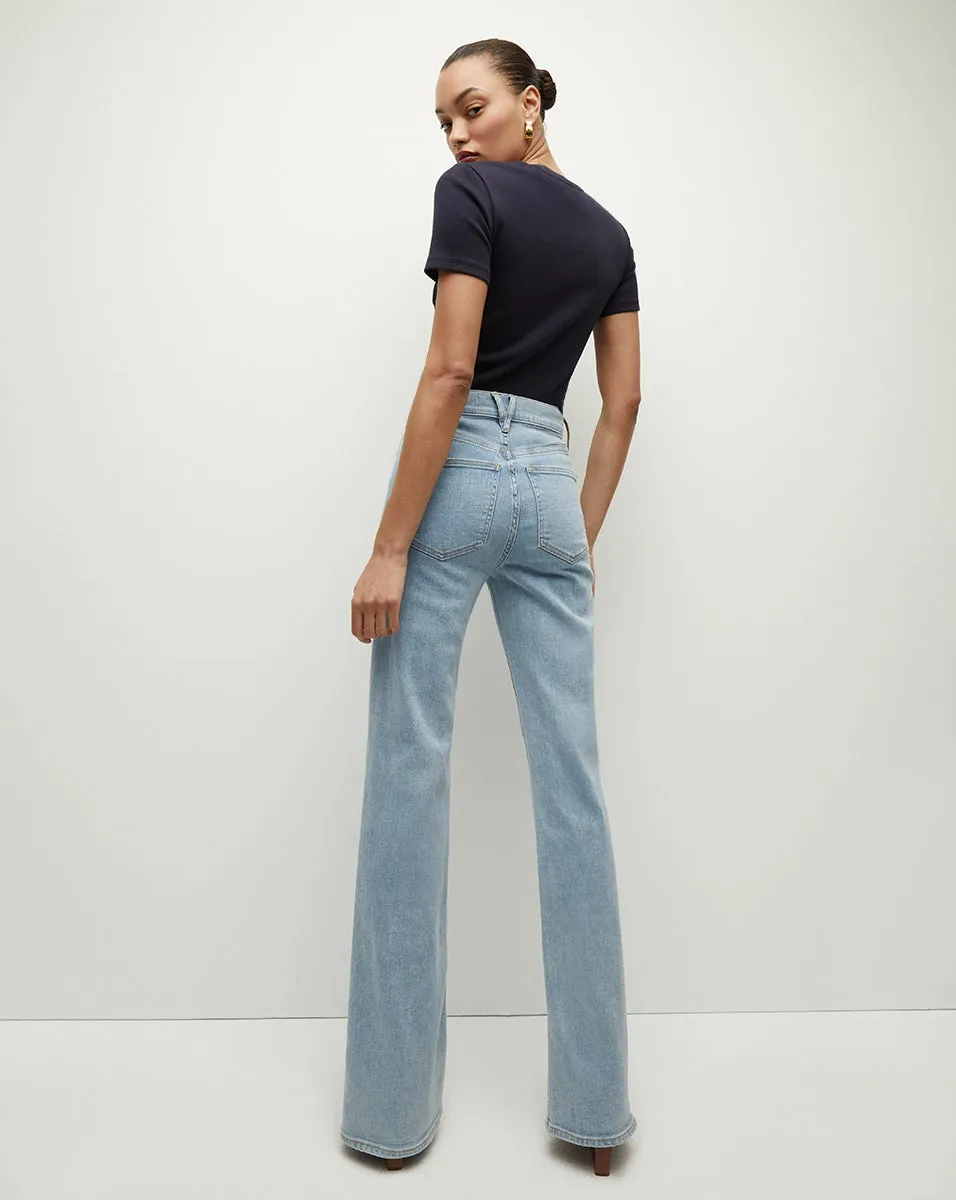 Crosbie Patch Pockets Slim Wide Leg Jean