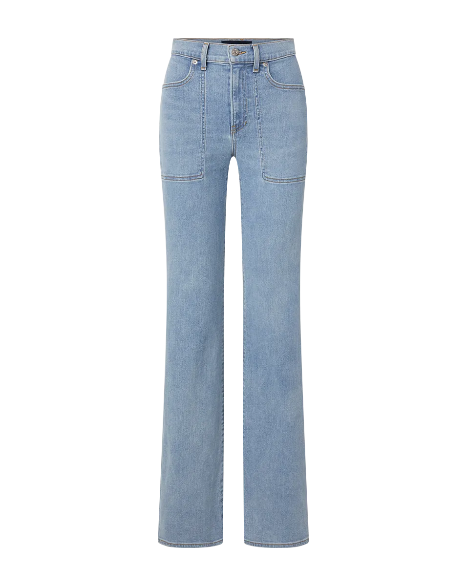 Crosbie Patch Pockets Slim Wide Leg Jean