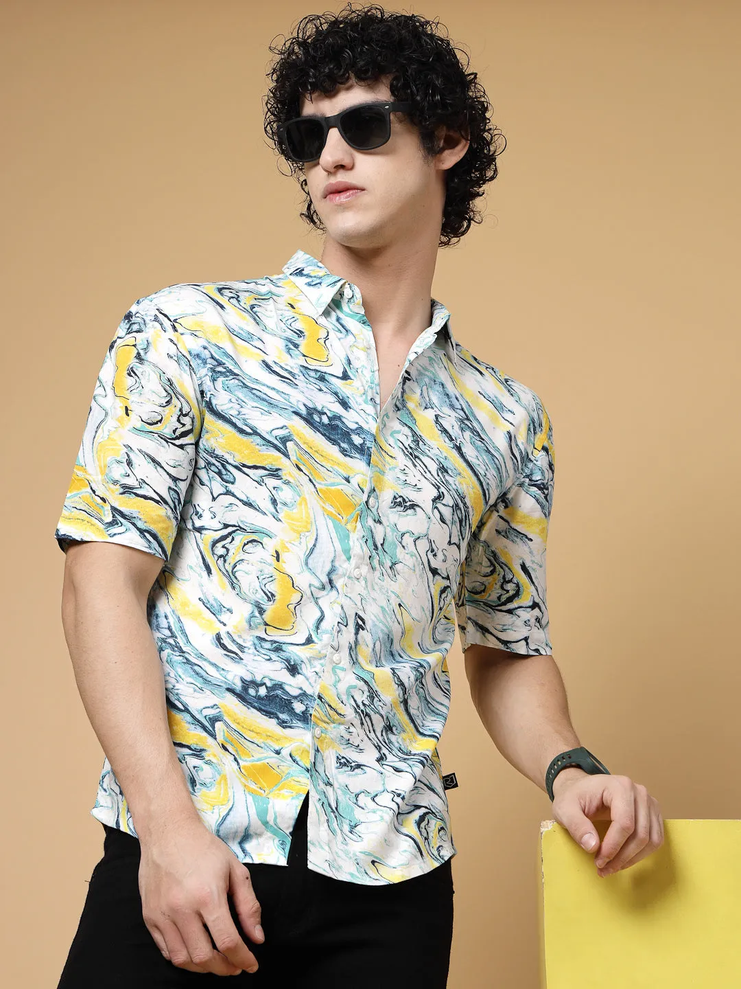 Exotic Hawaiian Shirt With Drop Shoulders