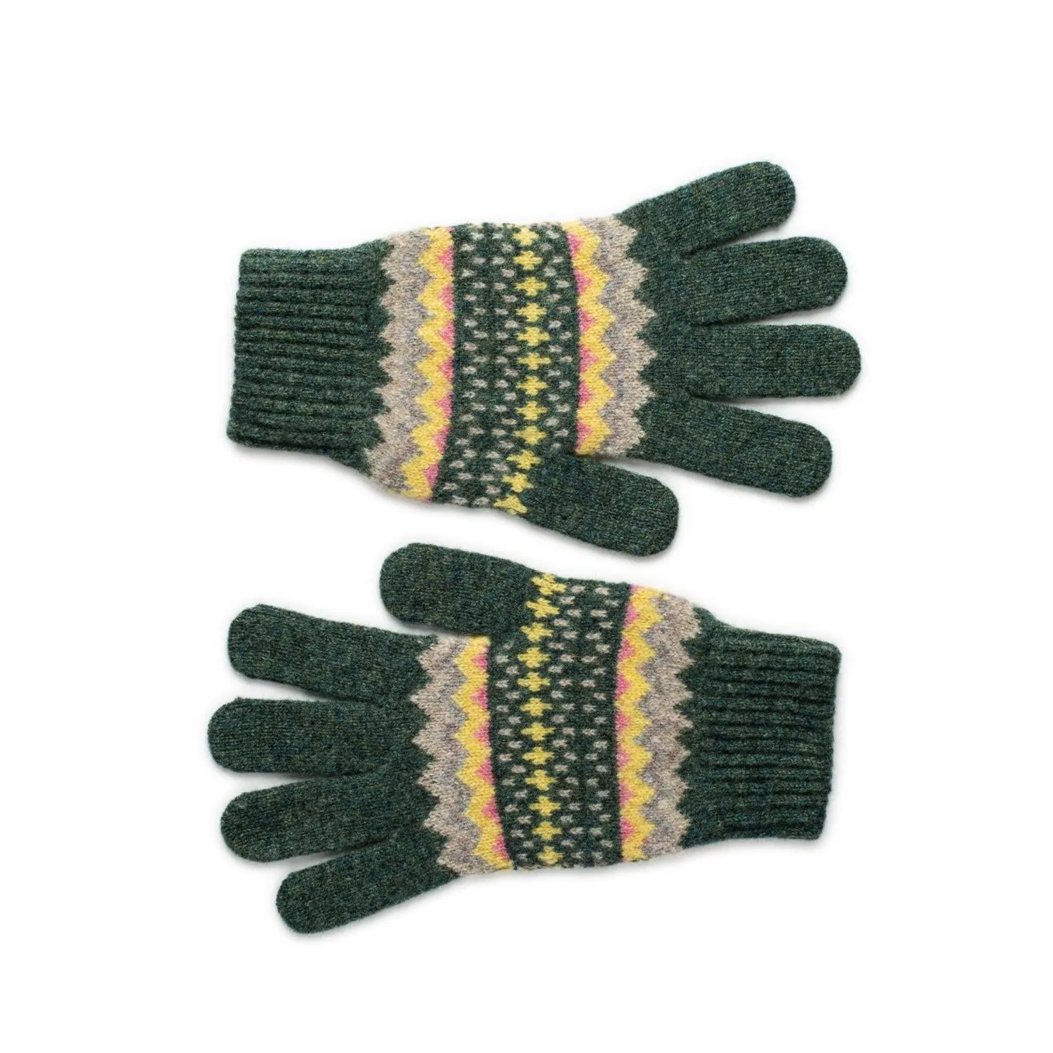 Fairisle Beret Gloves Scarf Set in Green | Hope | Lomond Lambswool