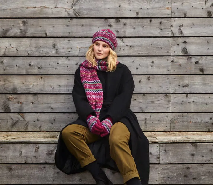 Fairisle Beret Gloves Scarf Set in Green | Hope | Lomond Lambswool