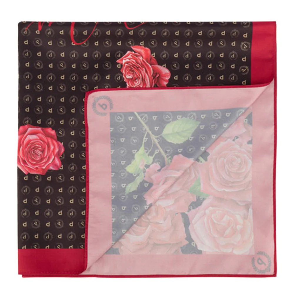 Foulard Donna POLLINI stampa Heritage My Amore Nero Rosso