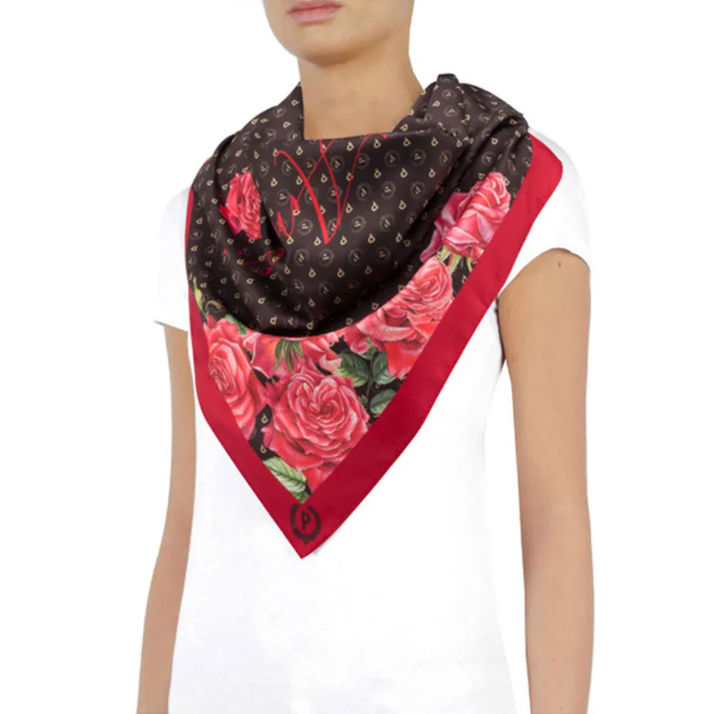 Foulard Donna POLLINI stampa Heritage My Amore Nero Rosso