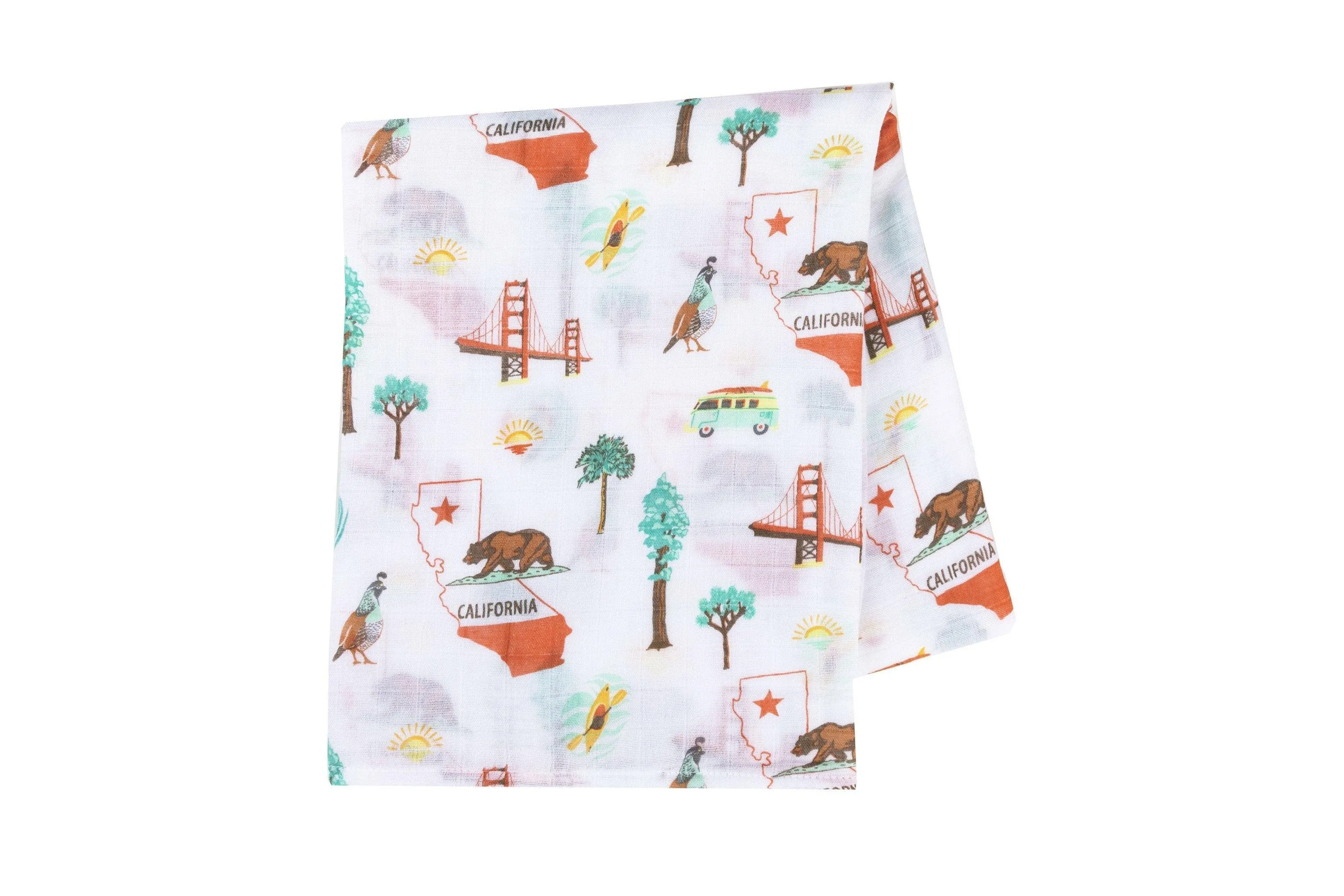 Gift Set: California Baby Muslin Swaddle Blanket and Burp Cloth/Bib Combo