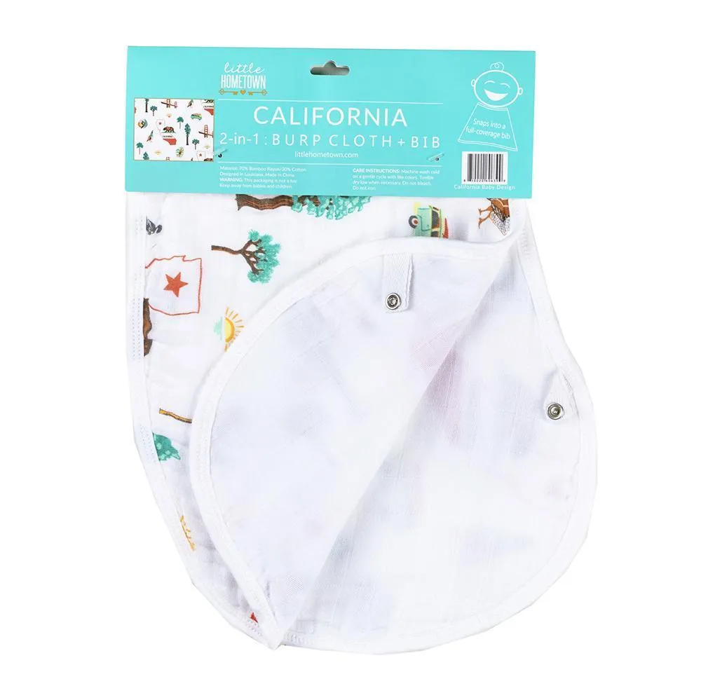 Gift Set: California Baby Muslin Swaddle Blanket and Burp Cloth/Bib Combo