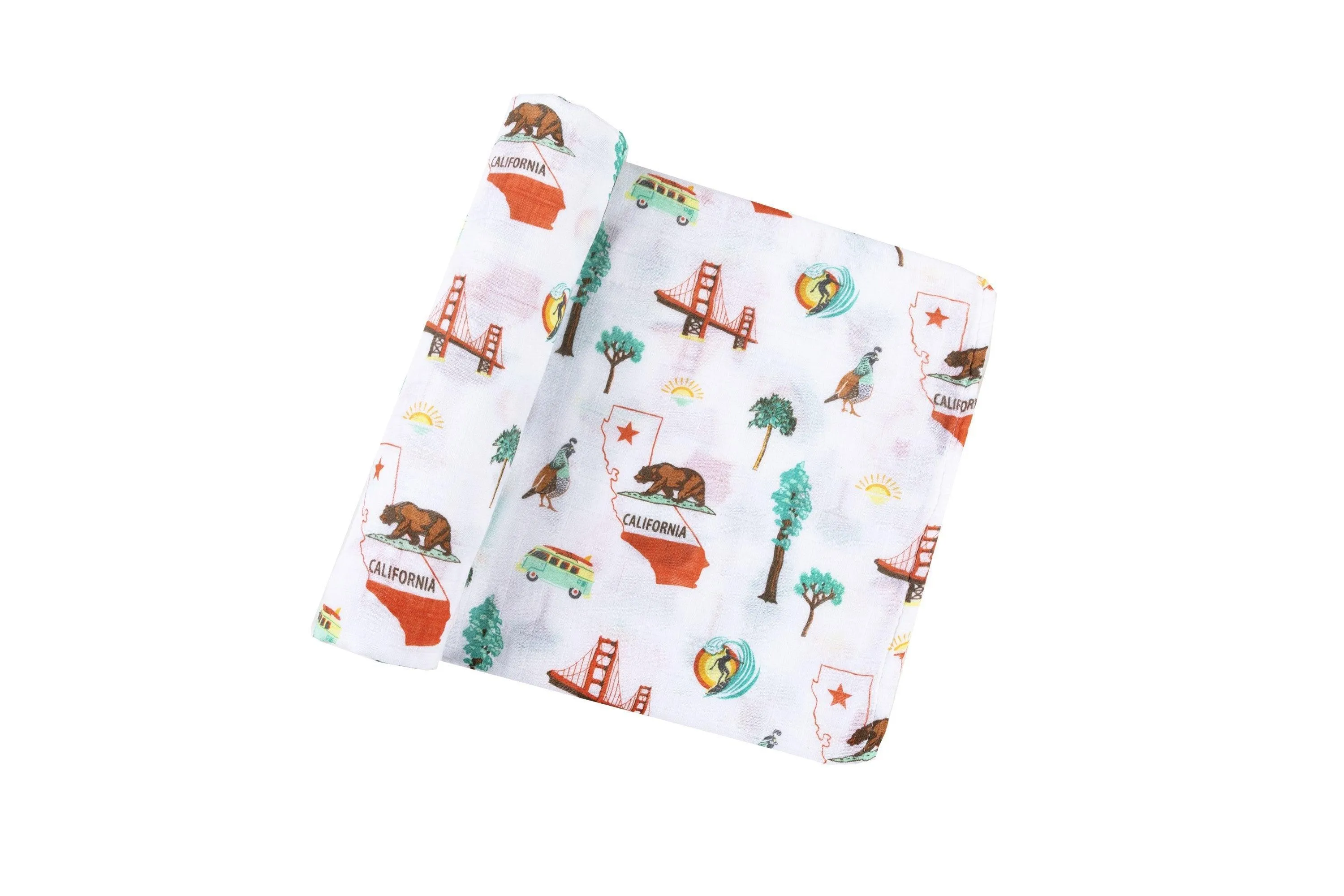 Gift Set: California Baby Muslin Swaddle Blanket and Burp Cloth/Bib Combo