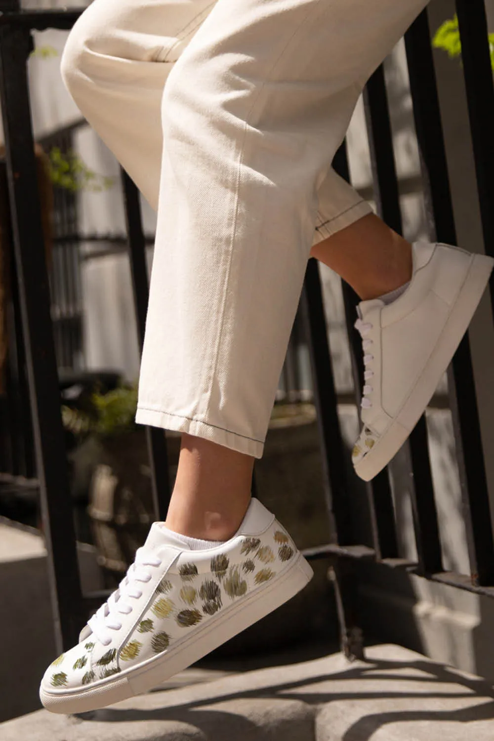 Gold Cheetah White Sneaker