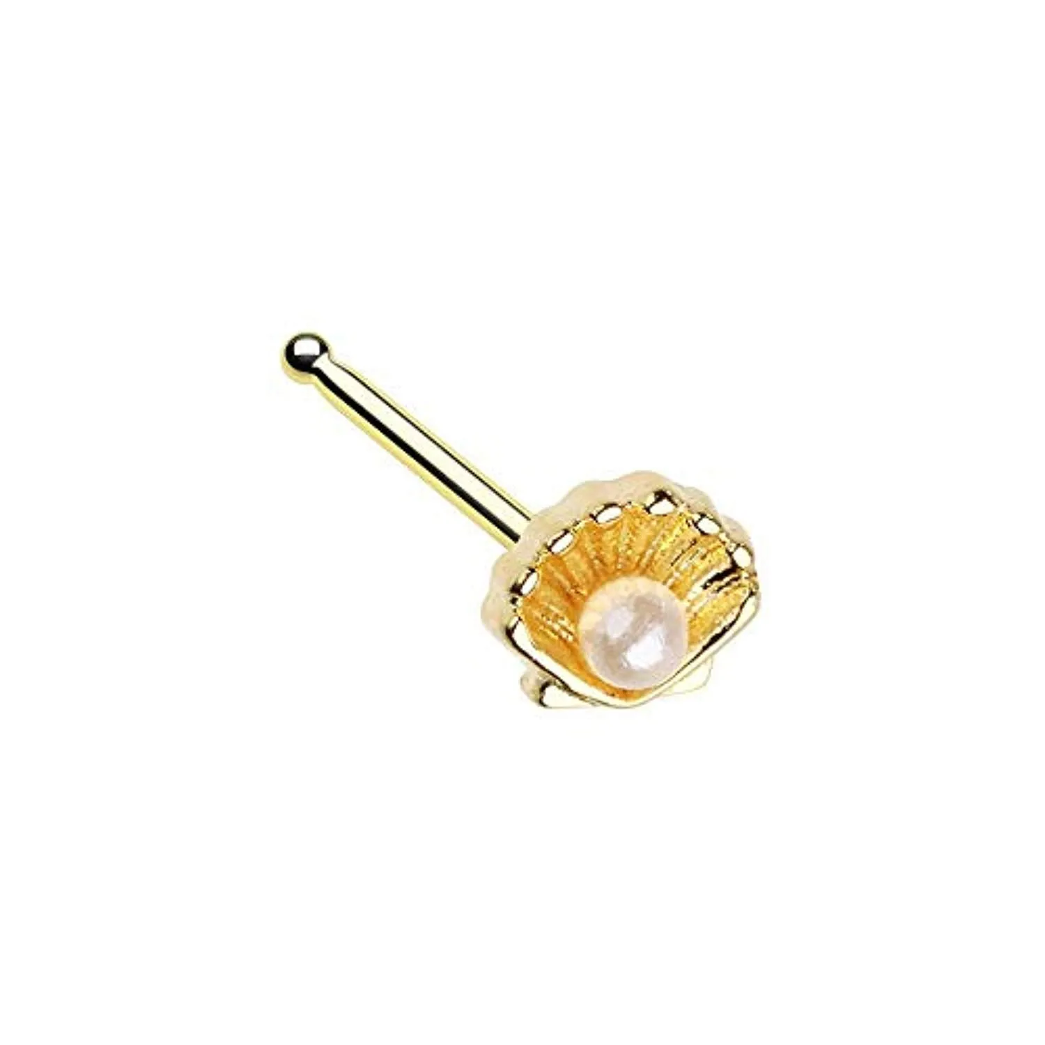 Golden Ariel's Pearl Shell WildKlass Nose Stud Ring