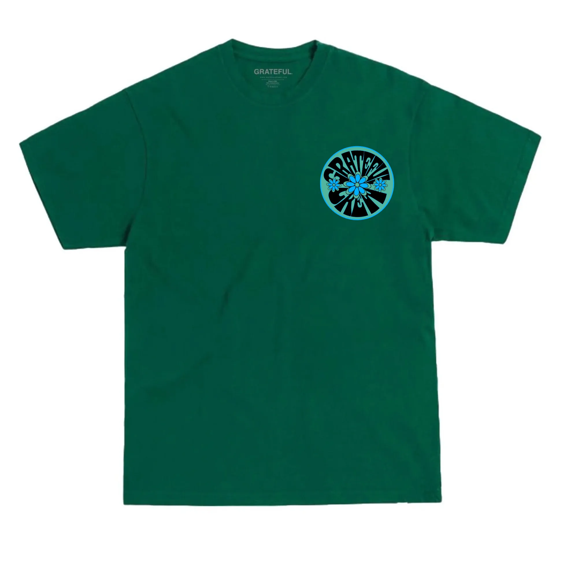 Grateful Crew Tee- Forest Green