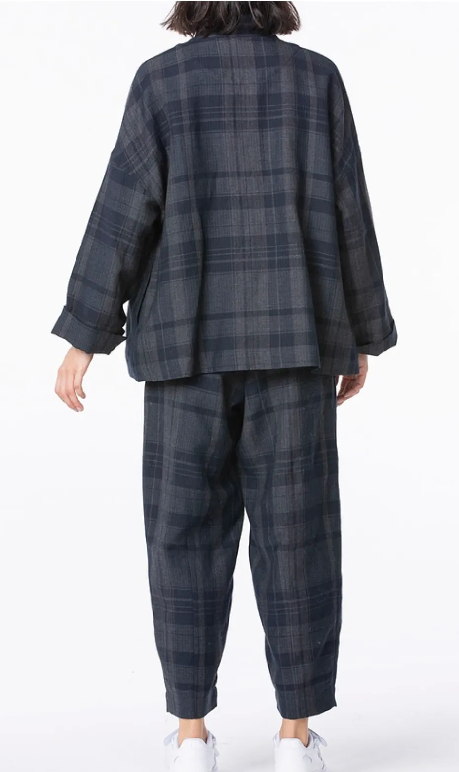 Grey/black check woollen jacket