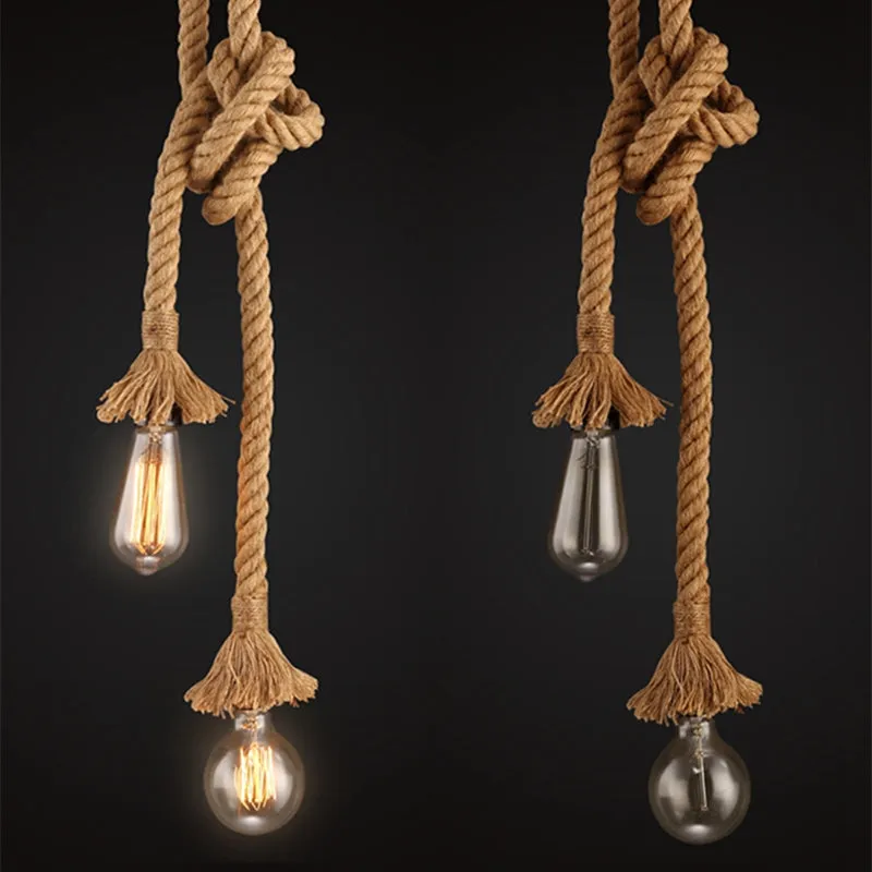 Hemp Rope Hanging Lights Holder