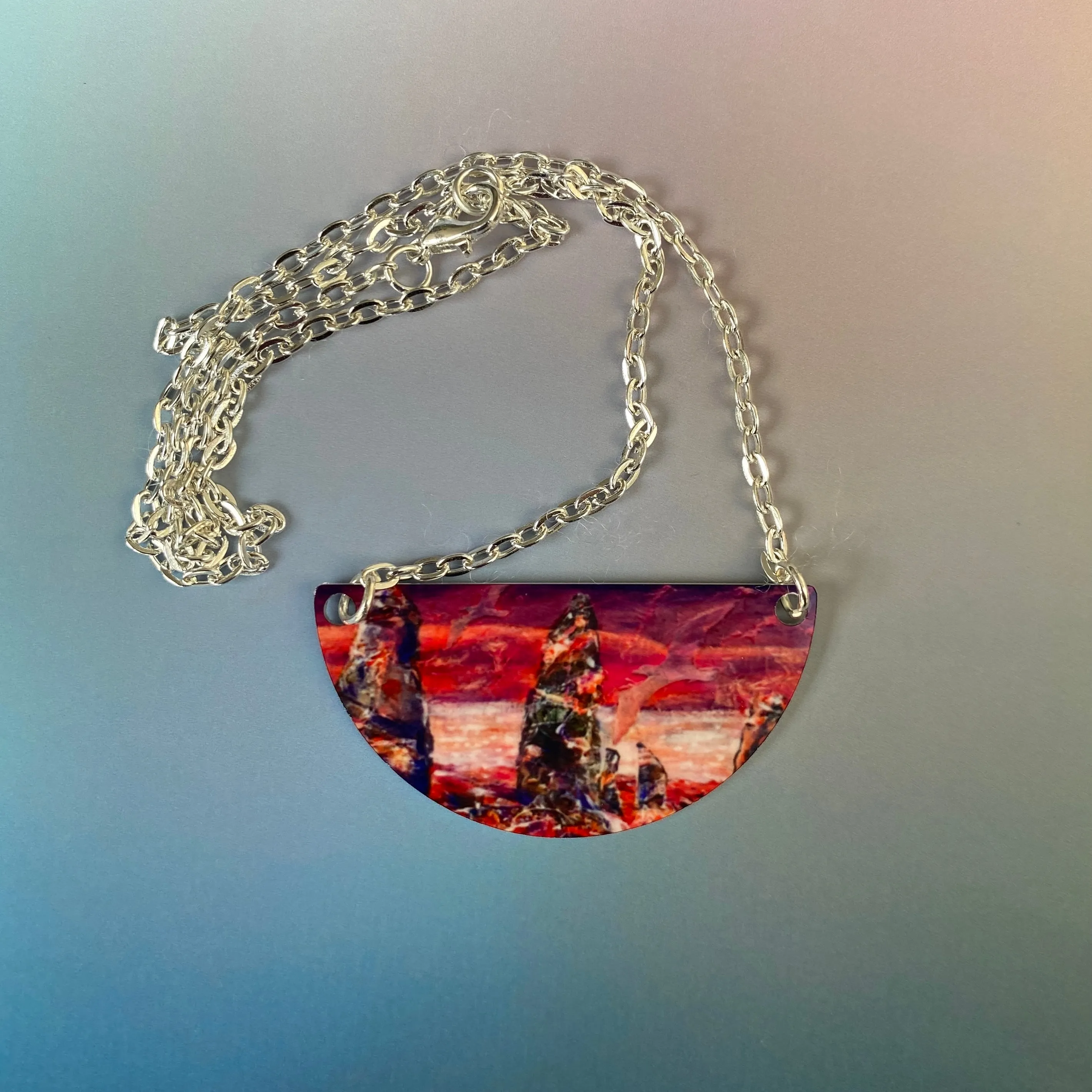 Jane Glue "Wild Sunset at The Ring of Brodgar" Small Necklet