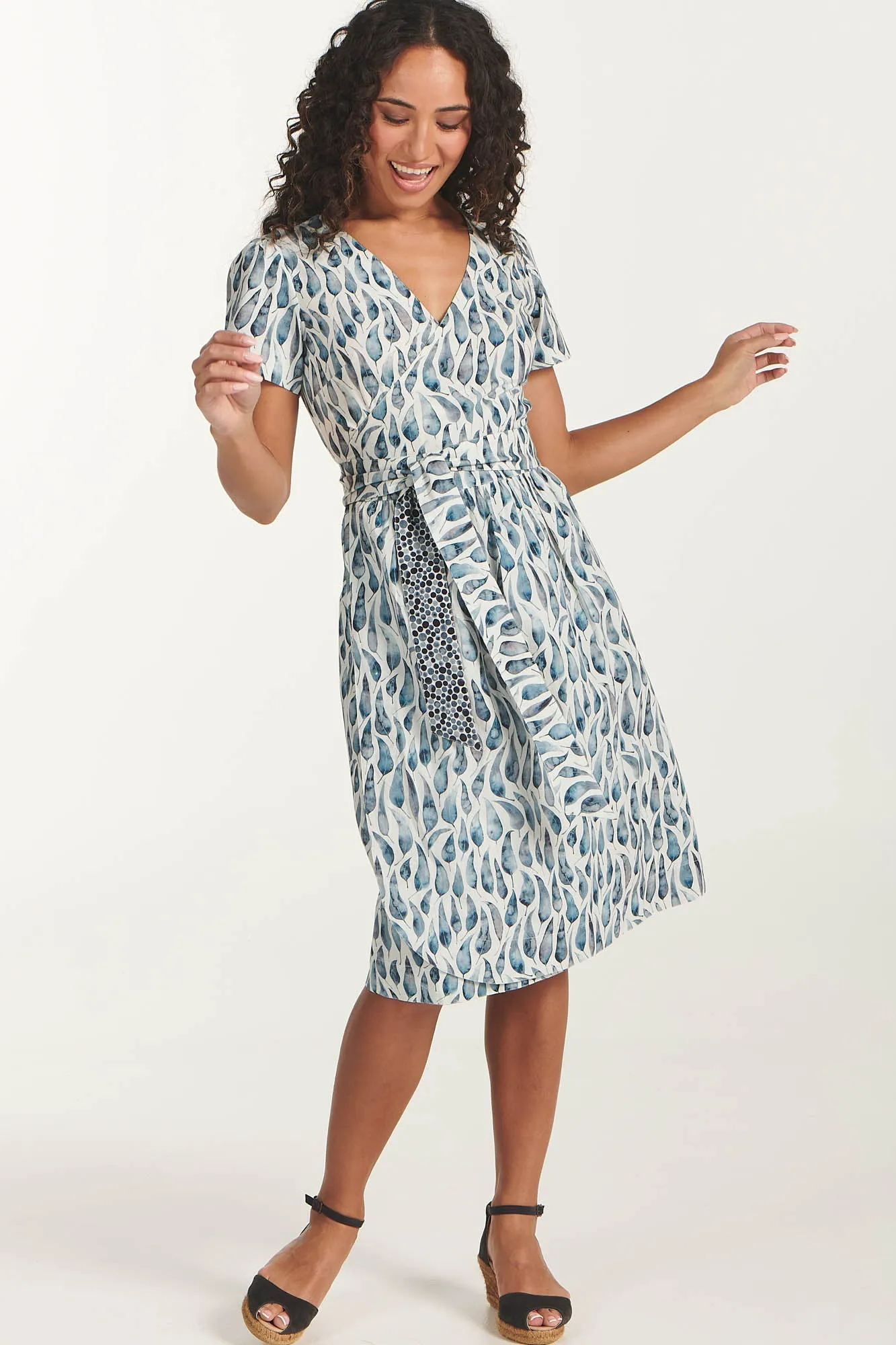 Jones Wrap Dress Gum Leaves