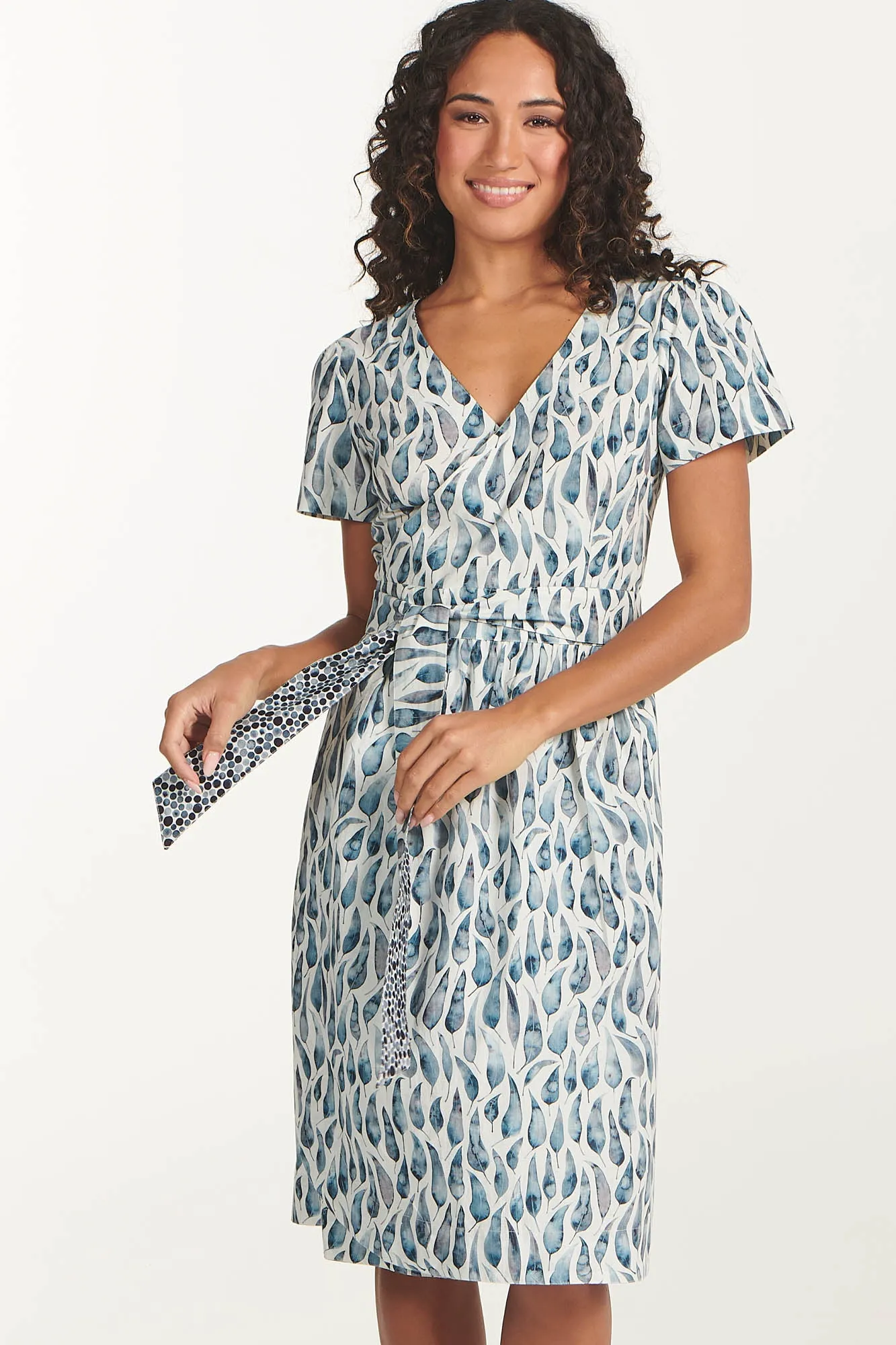 Jones Wrap Dress Gum Leaves