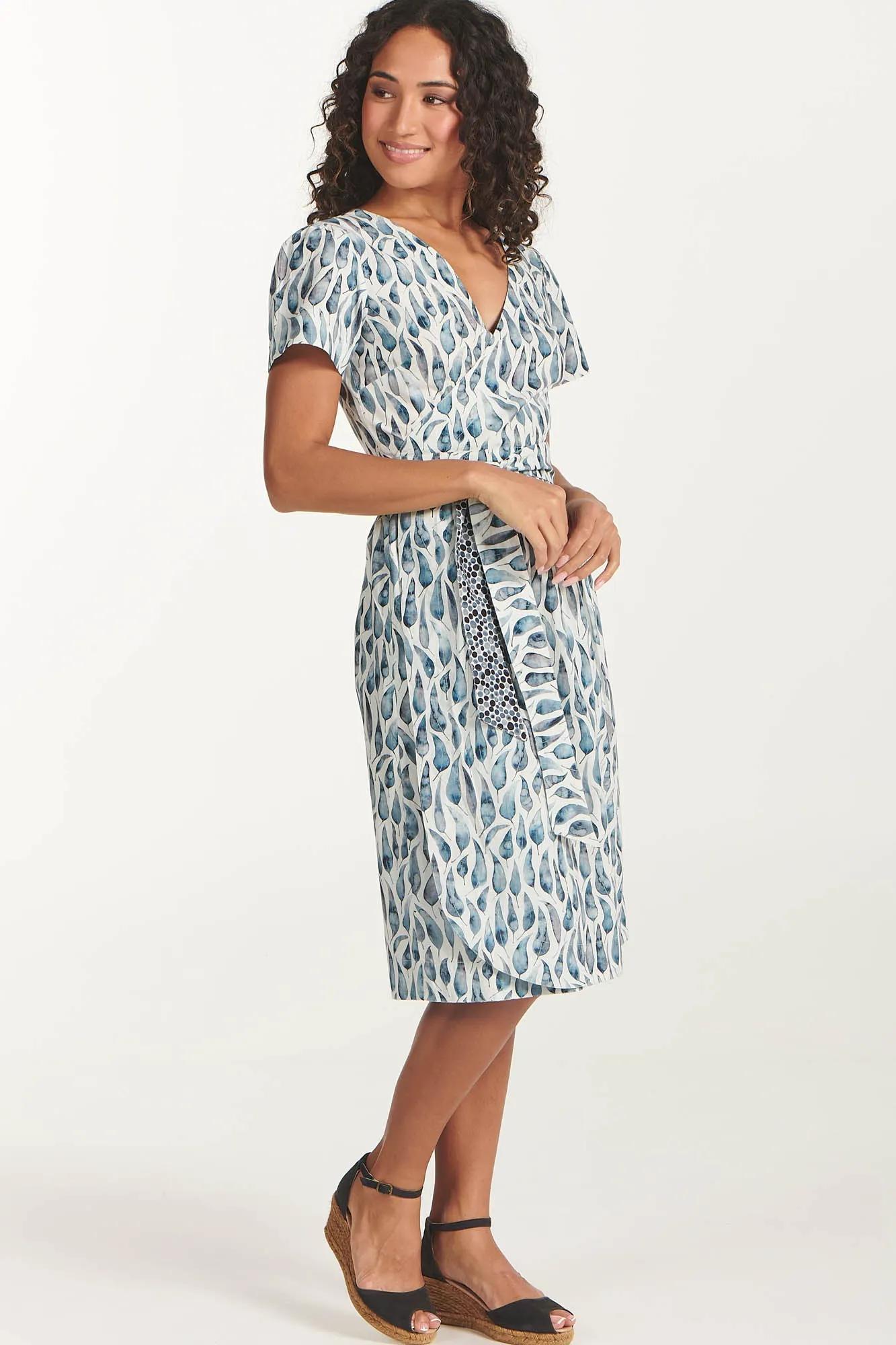 Jones Wrap Dress Gum Leaves