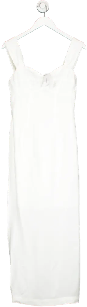 Karen Millen White Linen Viscose Woven Midi Dress UK 8