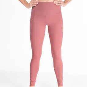 Laser Cut Tummy Control Postpartum Legging (Dusty Rose)