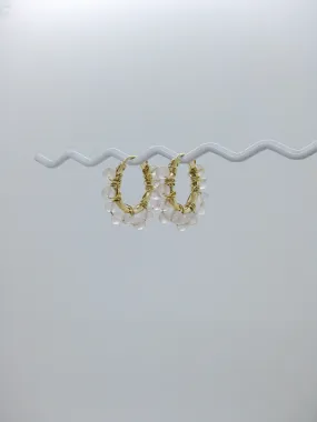 Leilani: Rose Quartz Hoops - e602