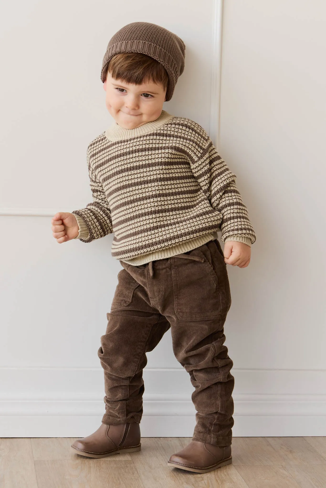 Leon Jumper - Harvest Stripe Brownie/Biscuit