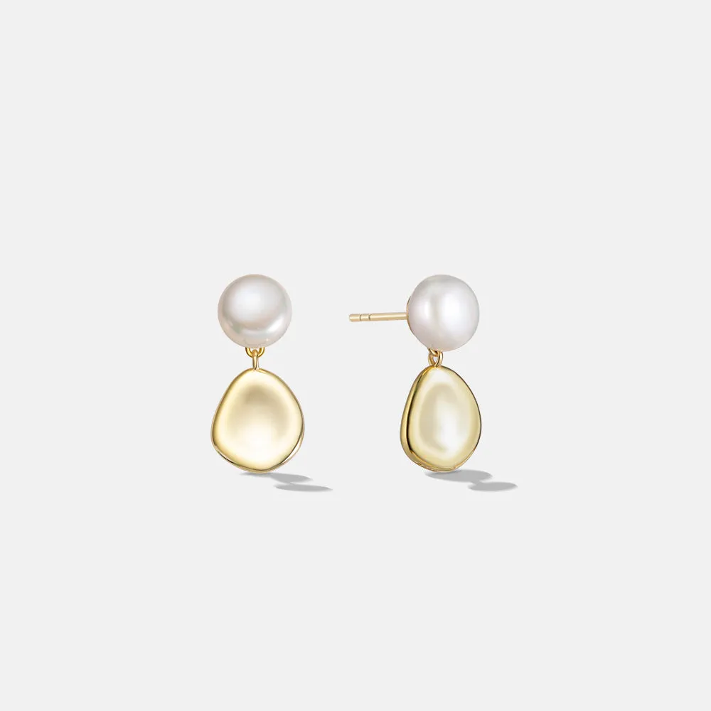 Modern Drop Pearl Earrings